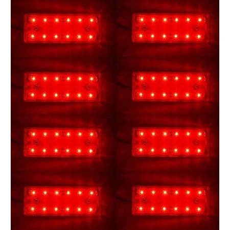 12 SMD LEDs RED REAR TAIL POSITION MARKER LIGHTS 12V LAMPS CAR CARAVAN VAN X8
