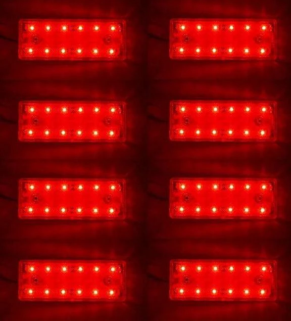 12 SMD LEDs RED REAR TAIL POSITION MARKER LIGHTS 12V LAMPS CAR CARAVAN VAN X8