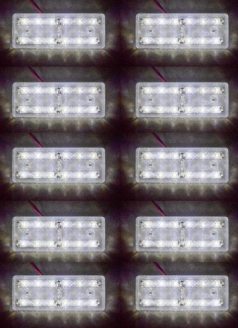 10x White Front Outline Side Marker Lights 12V SMD 12 LEDs SUV Van Car Caravan