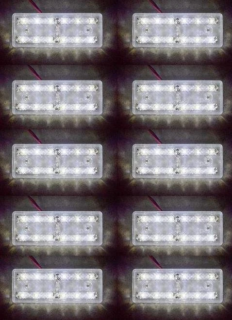 10x White Front Outline Side Marker Lights 12V SMD 12 LEDs SUV Van Car Caravan