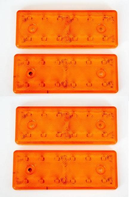 4 pcs 24V LED Orange Amber Side Clearance Marker Lights Truck Trailer Lorry Bus