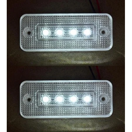 2x 12V WHITE FRONT SIDE OUTLINE MARKER 4 LED LIGHTS TRAILER LORRY TRUCK CARAVAN