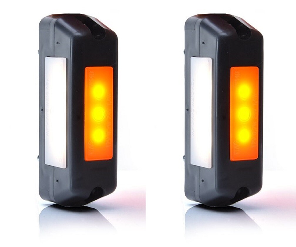 LED Neon Vertical Fit Side Marker Lights Triple function for Volvo Scania DAF x2