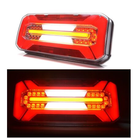 LED Rear Tail Neon Lights 12-24V Multi-Function Truck Trailer Chassis Lamps with Brake, Indicator & Fog