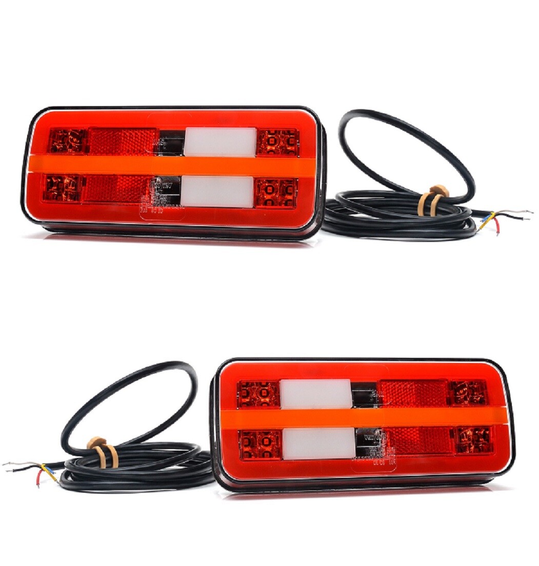 2x 12-24V LED Rear Lights Tail Lamps 20cm for Multi-functional Lamps 6 Functions