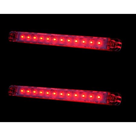 2 x Rear Stop 12 LED Lights Car Cab Camper Lorry Bus Chassis 12/24V 238mm E20