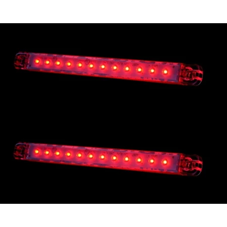 2 x Rear Stop 12 LED Lights Car Cab Camper Lorry Bus Chassis 12/24V 238mm E20