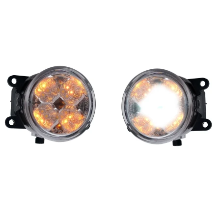 2x 12/24V LED Round Daytime Running + Indicator Lights Scania Volvo DAF MAN