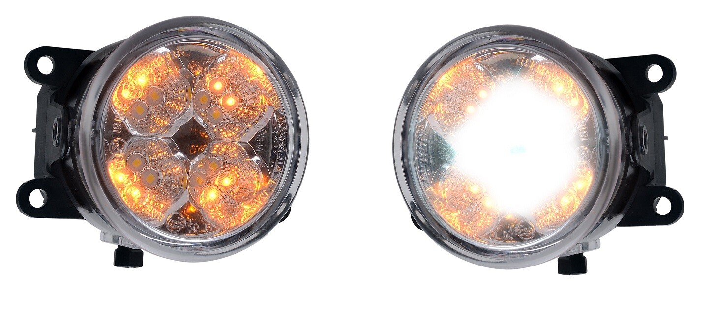 2x LED Daytime Running Lights + Indicator Lights for Trucks 12-24V IP68