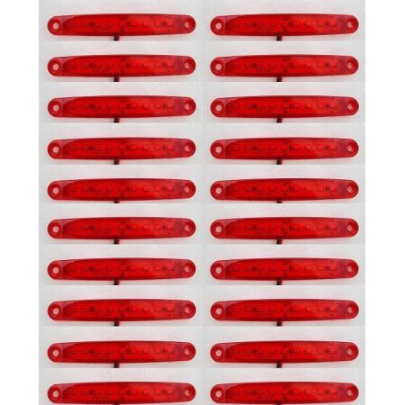 20x 9 LED Red Rear 24V Side Marker Lights for Truck Trailer VOLVO SCANIA DAF MAN