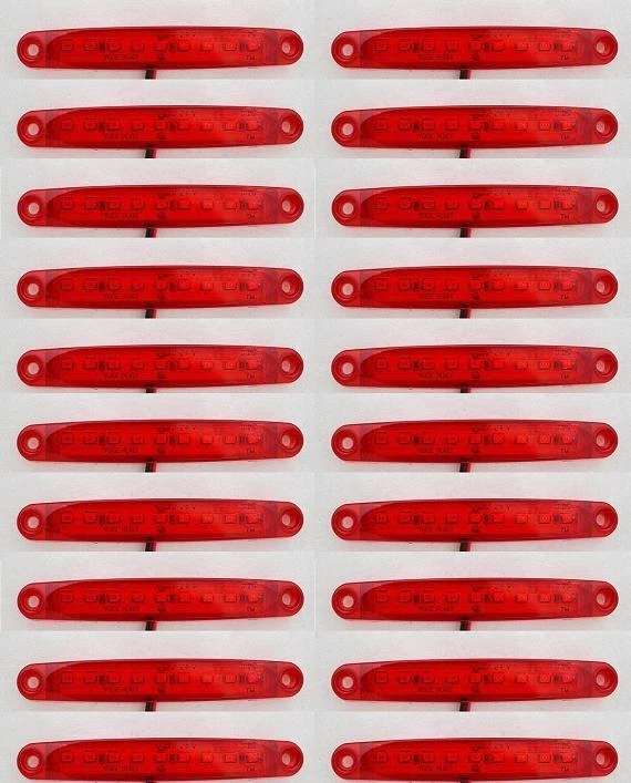 20x 9 LED Red Rear 24V Side Marker Lights for Truck Trailer VOLVO SCANIA DAF MAN