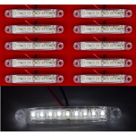 10x 9 LEDs WHITE 24V Front Marker Light for Truck Lorry Tipper Chassis Trailer