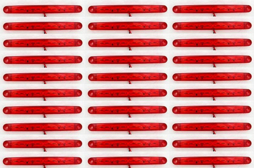 30x 24V Red Rear 12 LED Side Marker Lights Lamp for Truck Trailer SCANIA DAF MAN