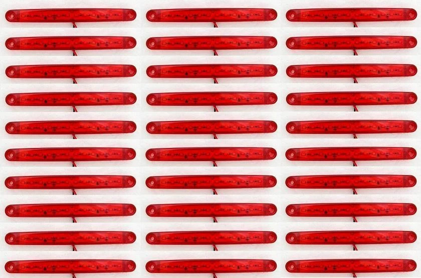 30x 24V Red Rear 12 LED Side Marker Lights Lamp for Truck Trailer SCANIA DAF MAN