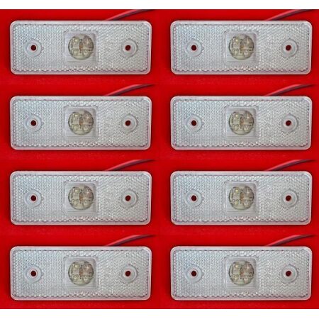 8 x 24V LED Front White Side Marker Lights Heavy and Light Goods Vehicles