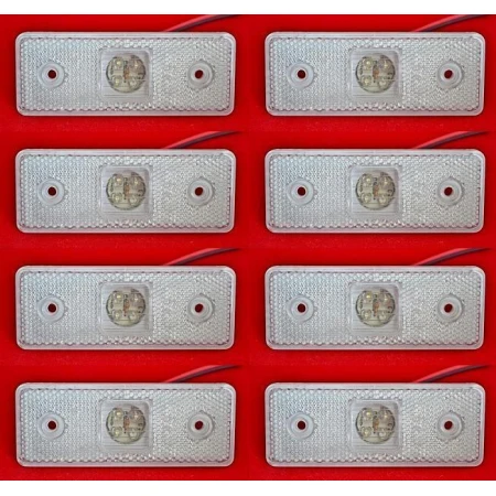 8 x 24V LED Front White Side Marker Lights Heavy and Light Goods Vehicles