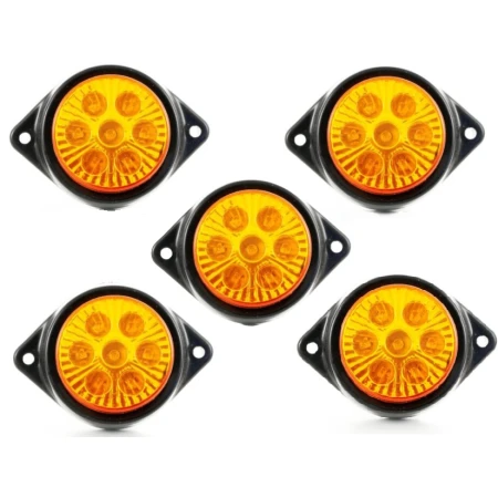 12V Amber Side Marker Lights 7 LEDs