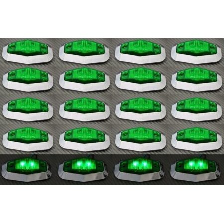 20 pcs LED 24V Green Side Marker Lights new