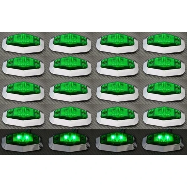 20 pcs LED 24V Green Side Marker Lights new
