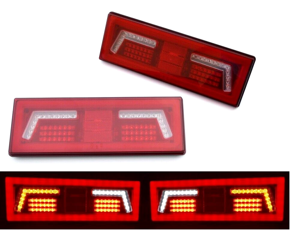 Glow LED Rear Brake Lights Neon Lamps Diffusive Red Tail Truck Trailer Lorry Bus
