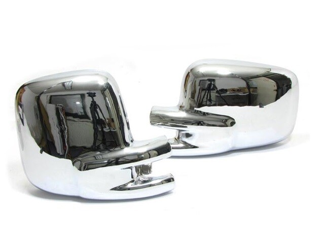 Set Chrome Finished Side Wing Mirror Plastic Covers for VW T4 Transporter 95-03