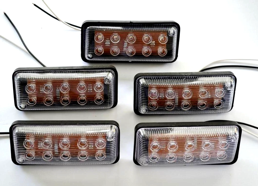 24V 5x LED Side Marker Green Lights Lorry Truck Bus Caravan Camper Van Motorhom