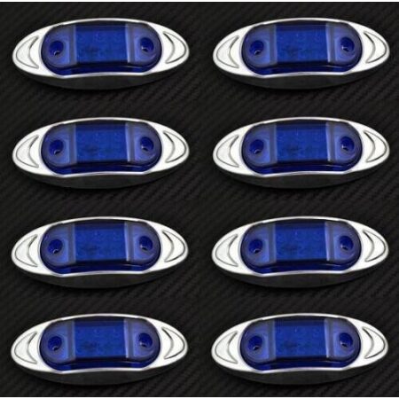 8 x 24V LED BLUE Front Side Outline Marker Lights for Iveco Scania MAN Volvo