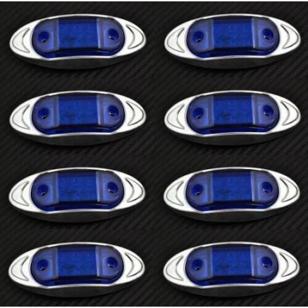 8 x 24V LED BLUE Front Side Outline Marker Lights for Iveco Scania MAN Volvo