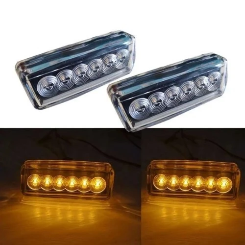 Pair LED Yellow Marker Turn Signal Lights Lamps for Scania R P G 2016 + Trucks