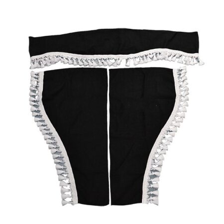 Plush Velvet Black Curtains White Tassels for all trucks