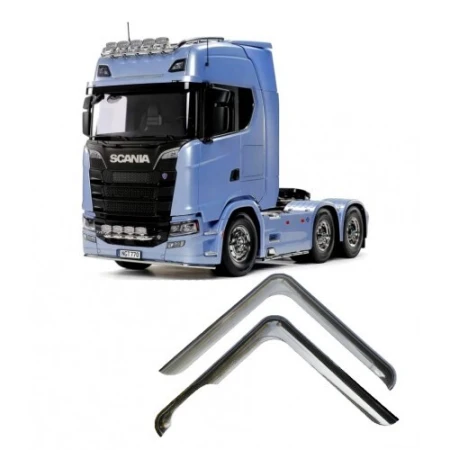 2x Window Transparent Rain Wind Sun Deflectors for Scania S/R 2017+ LHD truck