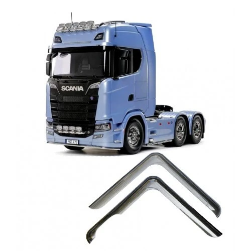 2x Window Transparent Rain Wind Sun Deflectors for Scania S/R 2017+ LHD truck