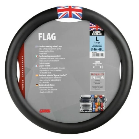 Steering Wheel Cover Eco-Leather UK Flag Г 46/48 cm for Trucks United Kingdom