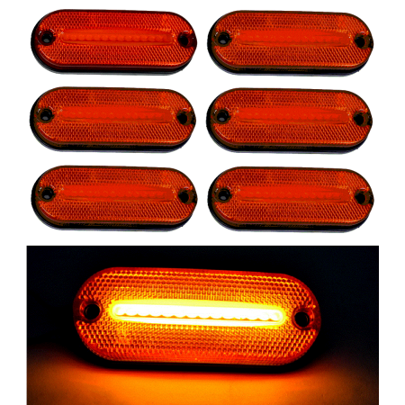 6x 24V 20 LEDs Orange Side Marker Vertical  Lights Lamps for Scania Volvo Iveco