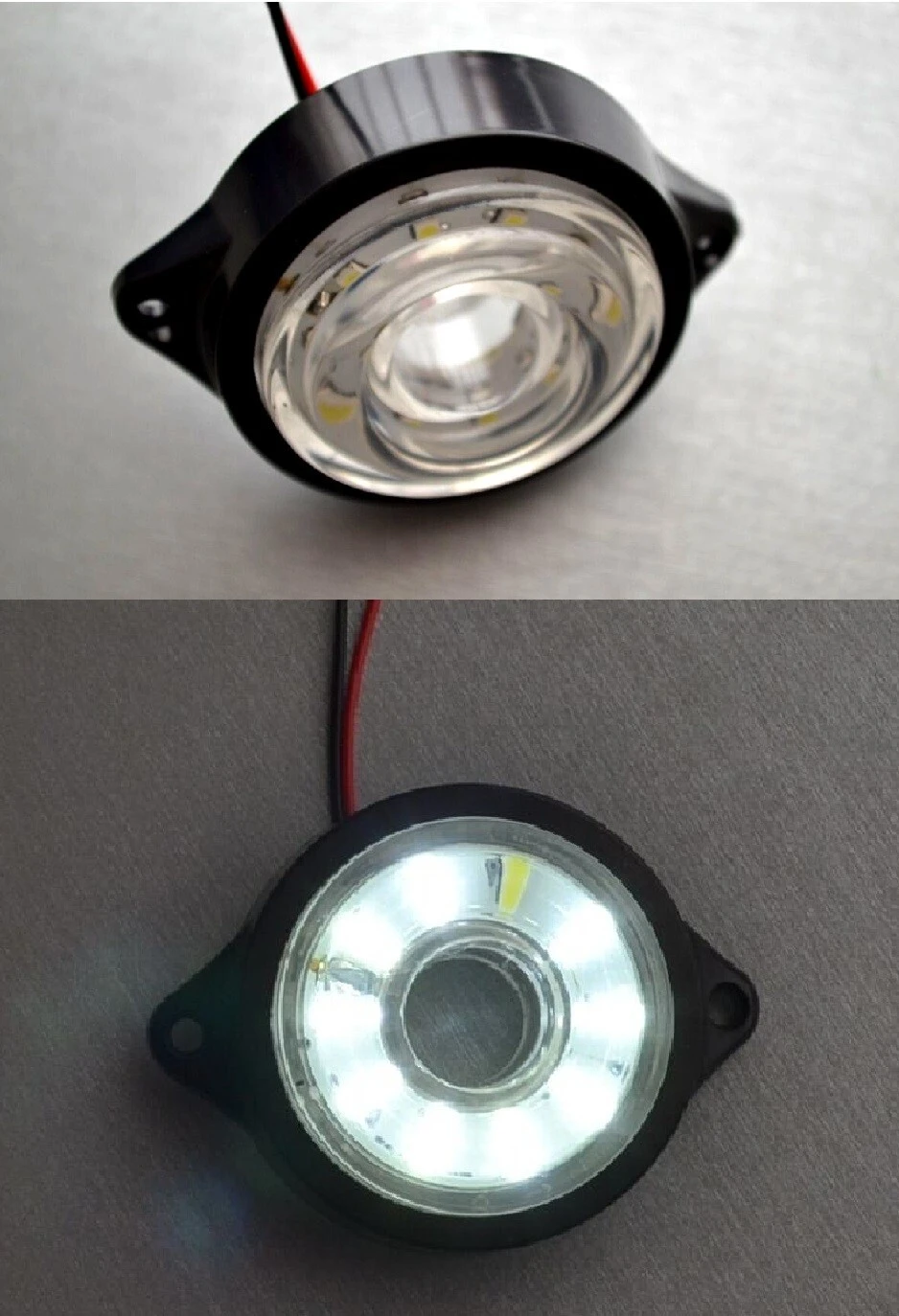 2 x Rotating White 24V Side Marker Lights 10 SMD LEDs for Scania Volvo DAF MAN