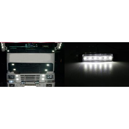 4x 24V WHITE LED SIDE FRONT MARKER LIGHT TRUCK TRAILER LORRY CHASSIS TRANSPORTER