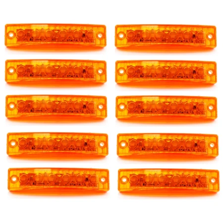 10 pcs 12V LED Amber Orange Side Marker Lights Truck Trailer Bus Van Car Caravan
