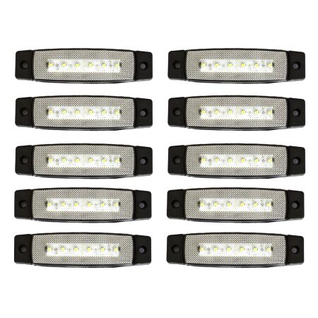10pcs 24V Front LED Marker Lights White for MAN DAF Scania Renault Volvo Vehicle