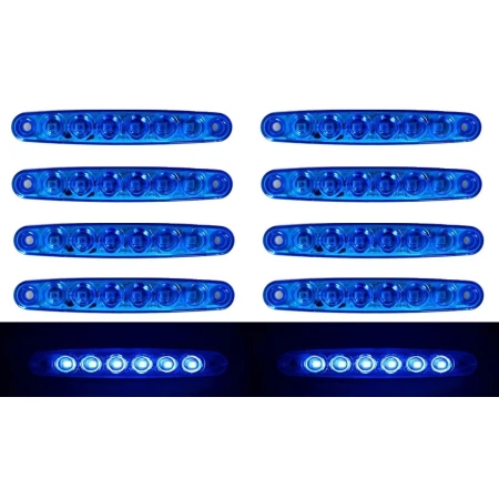 10 pcs Blue 12V LED Side Position Marker Lights Truck Trailer Camper Van Bus Car