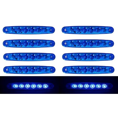 10x Blue 24V LED Side Outline Marker Lights Truck Trailer Lorry Chassis Bus Van
