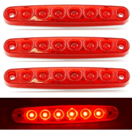 4x Red 12V LED Rear Side Outline Marker Lights Truck Trailer Bus Car Van Boat