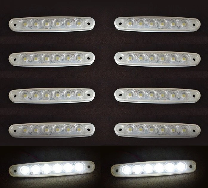 10x White 24V LED Front Side Clearance Marker Lights for Scania MAN DAF Volvo