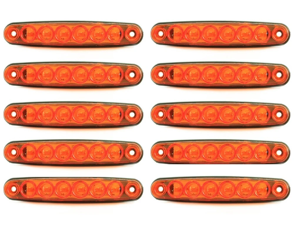 10x Side Clearance Orange 12V LED Marker Lights Truck Car ATV Camper Caravan