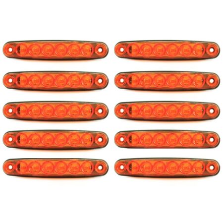 10 pcs 24V LED Clearance Amber Side Marker Lights Truck Trailer Lorry Chassis