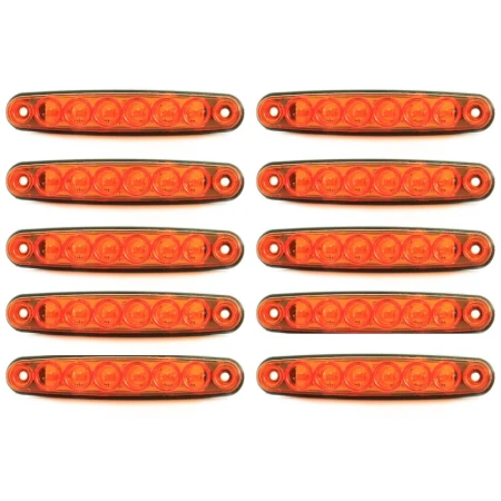 10 pcs 24V LED Clearance Amber Side Marker Lights Truck Trailer Lorry Chassis