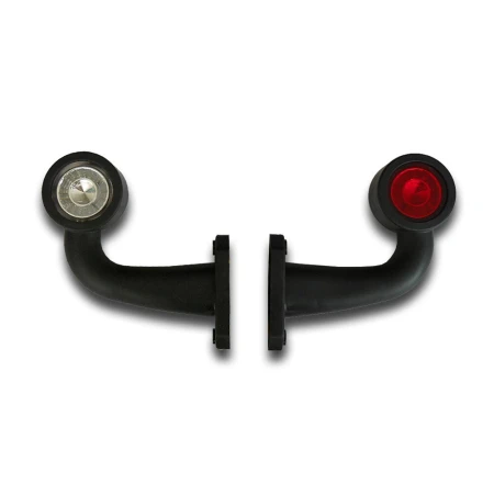 2 x Side LED Outline Red & White Marker Lights 12V/24V Lorry Trailer Truck Cab