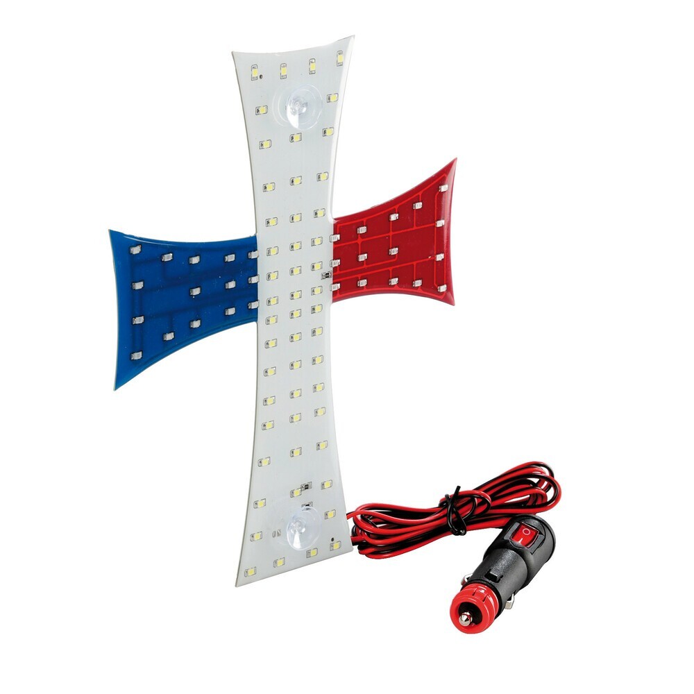 French Flag Cross Sign LED Interior Light 24V – 81 LED Truck Window Cabin Light