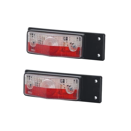 2x 12-24V Red White Rear Side Marker Lights with Pad Truck Trailer Lorry Bus