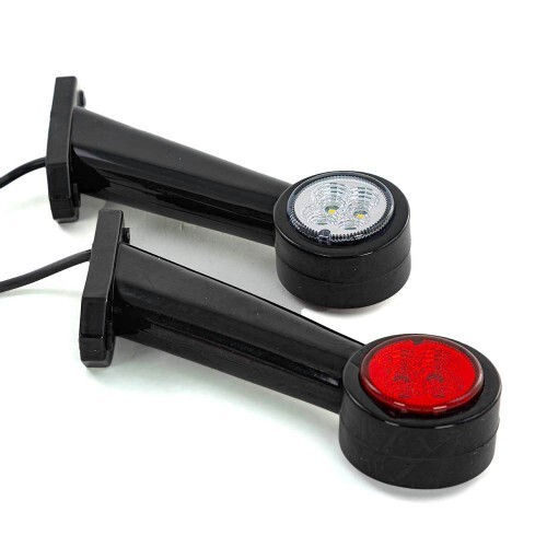 2 x LED Red/White 12/24V Side Oblique Position Marker Lights Caravan Lorry