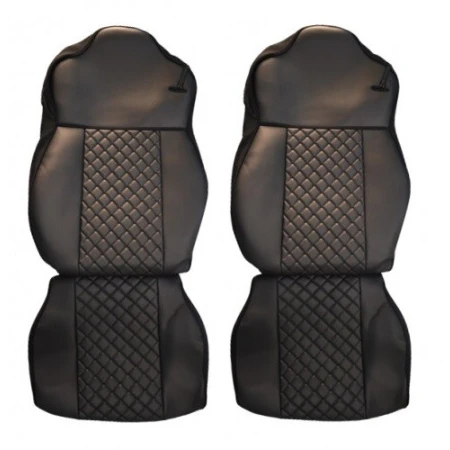2 pcs Black Eco leather Set Seat Covers for Mercedes Actros EURO 6 2015 / 2021